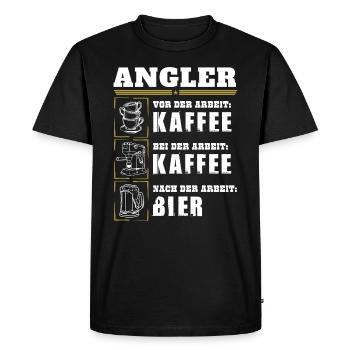 Mon quotidien de pêcheur - T-shirt Premium bio Homme - noir - Devant - Nico (187cm)