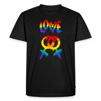 Pride gay love - Gay Pride Gifts - Men's Premium Organic T-Shirt - black - Front - Nico (187cm)