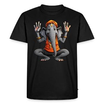Elephant Yoga - Men's Premium Organic T-Shirt - black - Front - Nico (187cm)
