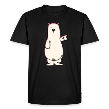 Tee shirt Ours polaire - T-shirt Premium bio Homme - noir - Devant - Nico (187cm)