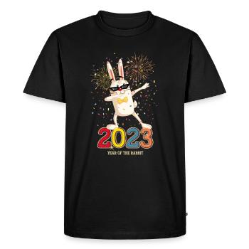 Fête du Nouvel An Bonne Année 2023 - T-shirt Premium bio Homme - noir - Devant - Nico (187cm)
