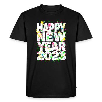 Fête du Nouvel An Bonne Année 2023 - T-shirt Premium bio Homme - noir - Devant - Nico (187cm)