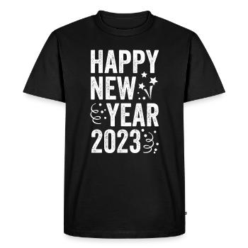 Fête du Nouvel An Bonne Année 2023 - T-shirt Premium bio Homme - noir - Devant - Nico (187cm)