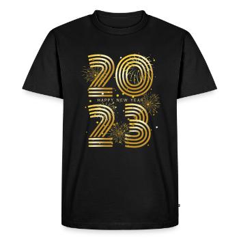Fête du Nouvel An Bonne Année 2023 - T-shirt Premium bio Homme - noir - Devant - Nico (187cm)