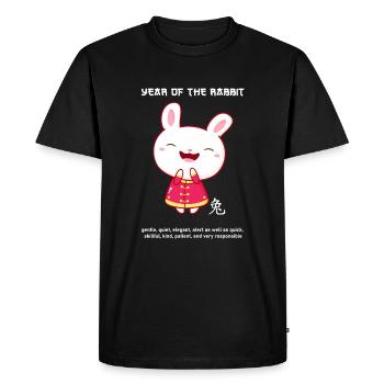 Signe du zodiaque du Nouvel An chinois Kawaii - T-shirt Premium bio Homme - noir - Devant - Nico (187cm)