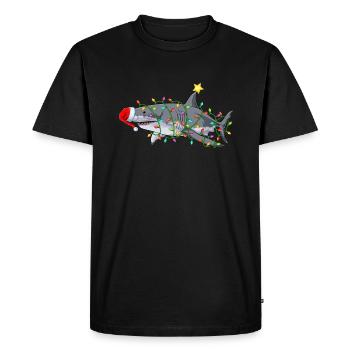 Merry Christmas Shark Christmas - Men's Premium Organic T-Shirt - black - Front - Nico (187cm)