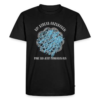 Chemise de sommeil anti-stress Drôles de dictons - T-shirt Premium bio Homme - noir - Devant - Nico (187cm)
