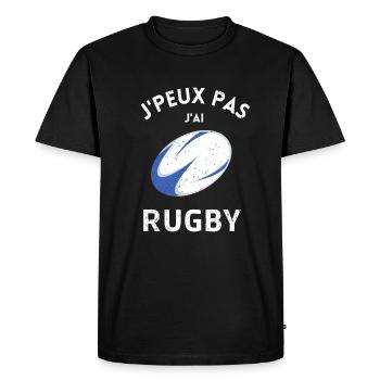 Drôle Rugby Joueur Sportif Fan - T-shirt Premium bio Homme - noir - Devant - Nico (187cm)
