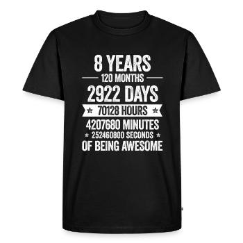 8 Years Awesome Decoration Birthday Gift Funny - Men's Premium Organic T-Shirt - black - Front - Nico (187cm)
