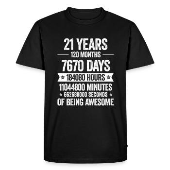 21 Years Awesome Decoration Birthday Gift Funny - Men's Premium Organic T-Shirt - black - Front - Nico (187cm)