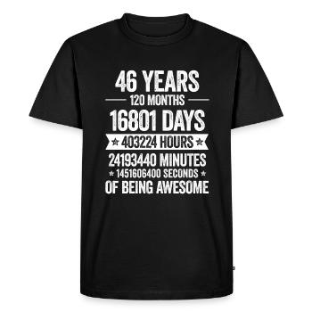 46666 Years Awesome Decoration Birthday Gift Funny - Men's Premium Organic T-Shirt - black - Front - Nico (187cm)