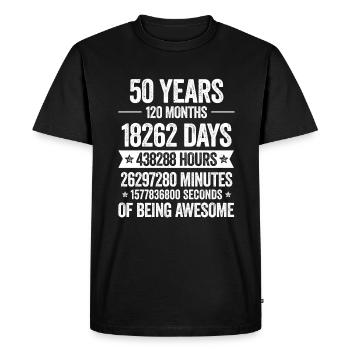 50 Years Genial Decoration Birthday Gift Funny - Men's Premium Organic T-Shirt - black - Front - Nico (187cm)