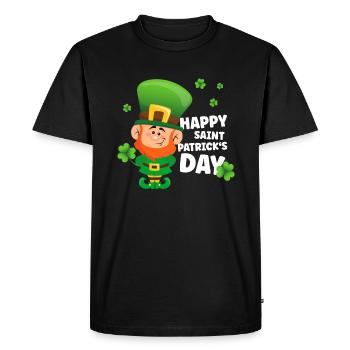 Irlande irlandaise Lucky Goblin Drôle St Patrick’s Day - T-shirt Premium bio Homme - noir - Devant - Nico (187cm)