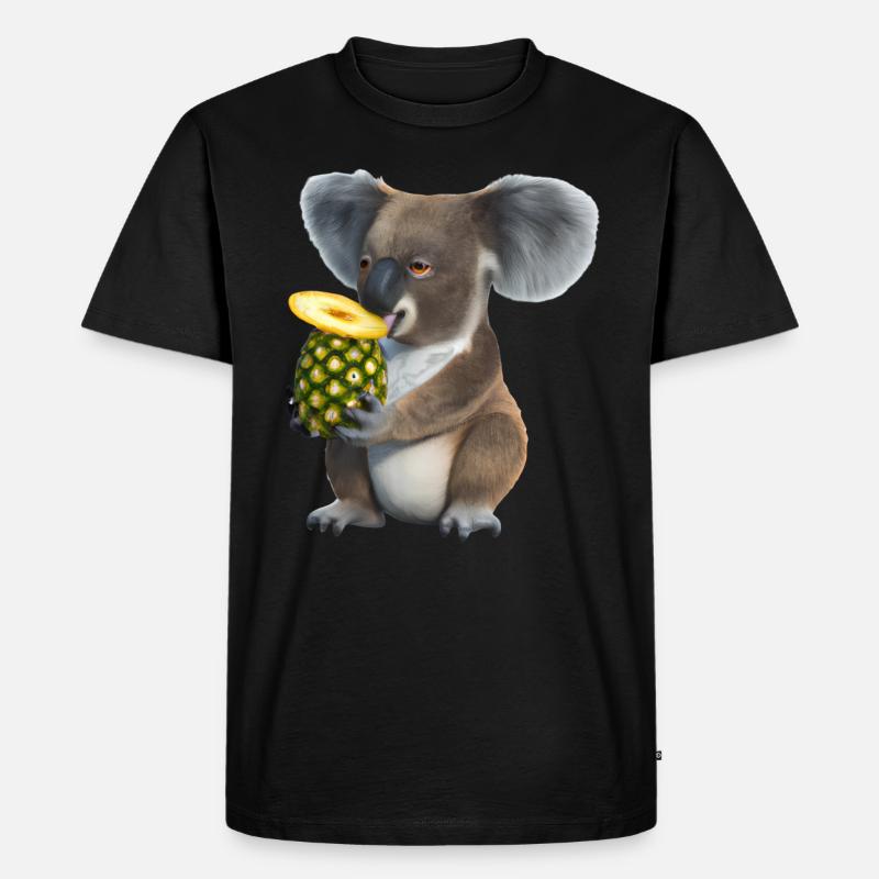 Koala und Ananas - Männer Premium Bio T-Shirt - Schwarz
