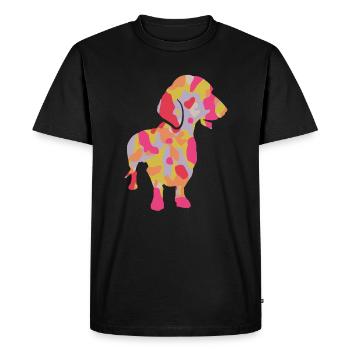 Teckel Chien Teckel Propriétaire Maîtresse Teckel - T-shirt Premium bio Homme - noir - Devant - Nico (187cm)