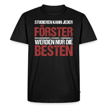 Anyone can study; Foresters are the best - Men's Premium Organic T-Shirt - black - Front - Nico (187cm)