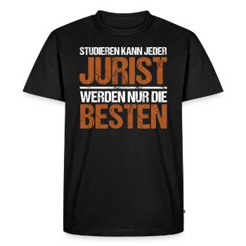 Tout le monde peut étudier - Jurist Edition - T-shirt Premium bio Homme - noir - Devant - Nico (187cm)