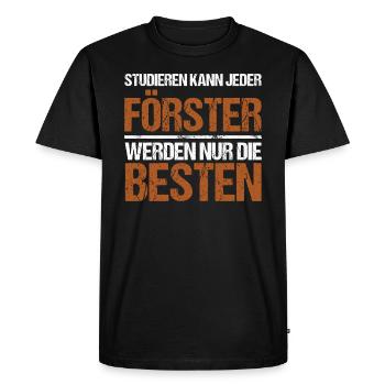 Anyone can study - Förster Edition - Men's Premium Organic T-Shirt - black - Front - Nico (187cm)