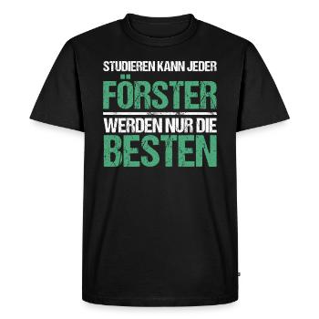 Anyone can study - Förster Edition - Men's Premium Organic T-Shirt - black - Front - Nico (187cm)