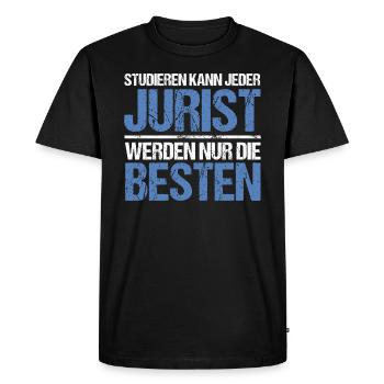 Tout le monde peut étudier - Édition Avocat - T-shirt Premium bio Homme - noir - Devant - Nico (187cm)