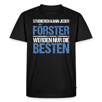 Anyone can study - Förster Edition - Men's Premium Organic T-Shirt - black - Front - Nico (187cm)