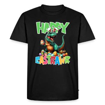 Dinosaur Trex Boys Easter Basket Easter Bunny Merry - Men's Premium Organic T-Shirt - black - Front - Nico (187cm)