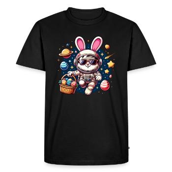 Lapin de Pâques Astronaute Garçons Filles Panier De Pâques - T-shirt Premium bio Homme - noir - Devant - Nico (187cm)