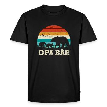 Cadeau de grand-père ours, anniversaire de fête des pères - T-shirt Premium bio Homme - noir - Devant - Nico (187cm)