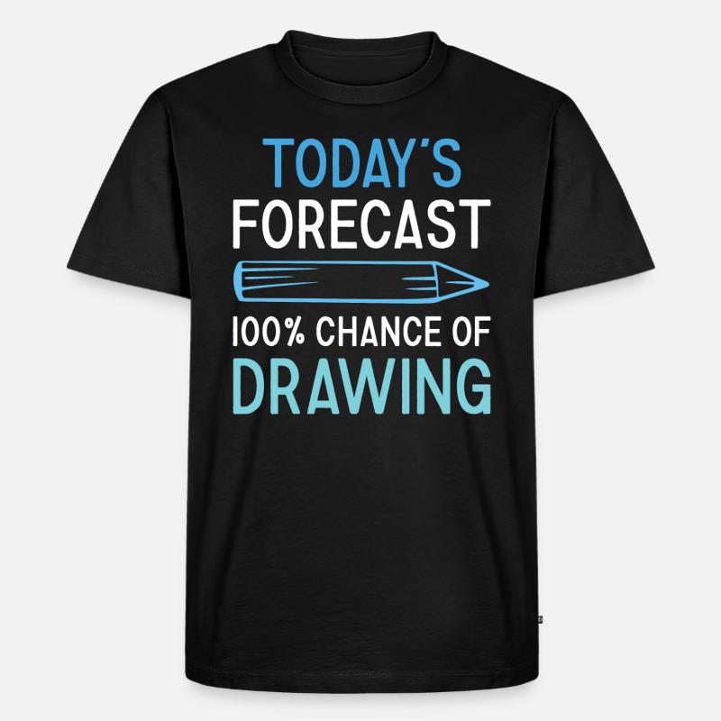 Drawer Today's Forecast Drawing - Männer Premium Bio T-Shirt - Schwarz