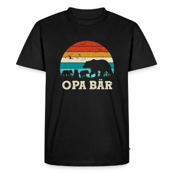Cadeau de grand-père ours Trois enfants Fête des pères Grand-père ours - T-shirt Premium bio Homme - noir - Devant - Nico (187cm)