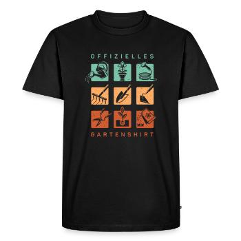 Pas de temps que le jardin appelle papa maman jardinier - T-shirt Premium bio Homme - noir - Devant - Nico (187cm)