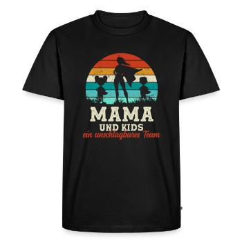 Fête des mères de l’équipe Super Maman et enfants - T-shirt Premium bio Homme - noir - Devant - Nico (187cm)