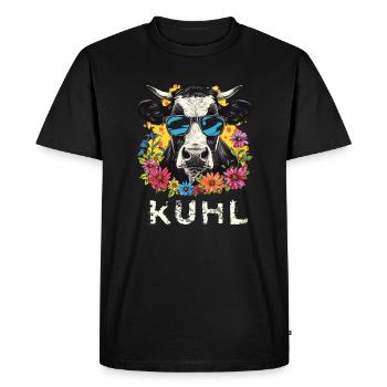 Drôle de vache fermier fermier cool agriculture - T-shirt Premium bio Homme - noir - Devant - Nico (187cm)
