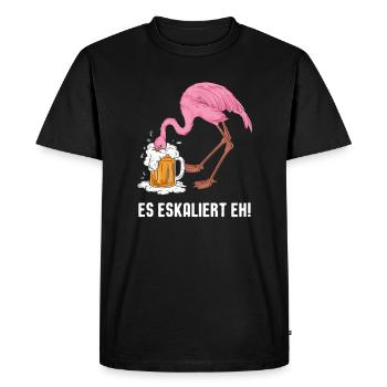 Karneval Festival Fasching Flamingo Kostüm - Männer Premium Bio T-Shirt - Schwarz - Vorne - Nico (187cm)