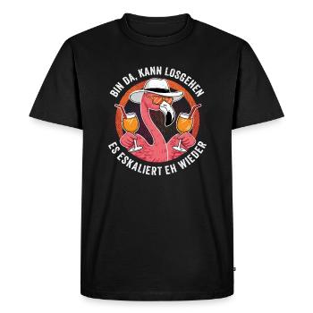 Carnival Festival Carnival Flamingo Costume - Men's Premium Organic T-Shirt - black - Front - Nico (187cm)