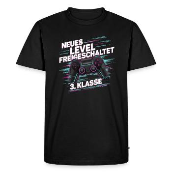 Garçons Écolier 3ème année Gamer Gamer - T-shirt Premium bio Homme - noir - Devant - Nico (187cm)