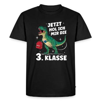 Inscription Rentrée scolaire Garçons Écolier 3ème année - T-shirt Premium bio Homme - noir - Devant - Nico (187cm)