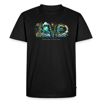 Le Jour de la Terre est chaque jour Climat Nature Environnement Terre - T-shirt Premium bio Homme - noir - Devant - Nico (187cm)