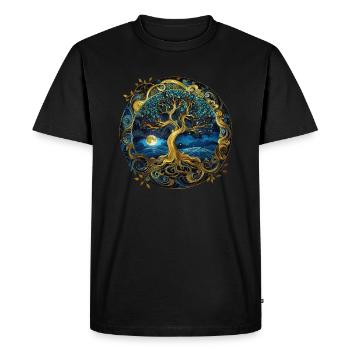 Arbre Celtique Nordique Arbre De Vie Arbre De Vie - T-shirt Premium bio Homme - noir - Devant - Nico (187cm)