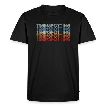 Trainspotting Train Locomotive Steam Railway Railway - T-shirt Premium bio Homme - noir - Devant - Nico (187cm)