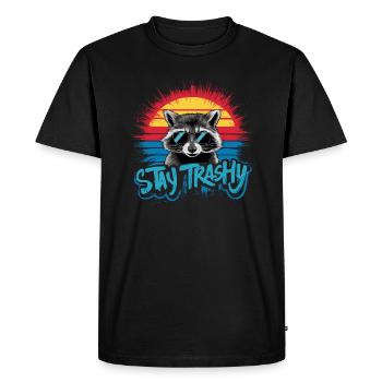 Stay Trashy Funny Costume de raton laveur - T-shirt Premium bio Homme - noir - Devant - Nico (187cm)