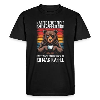 amateur de café disant drôle nerd ours travailleur travail - T-shirt Premium bio Homme - noir - Devant - Nico (187cm)