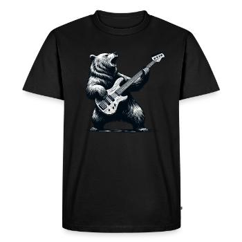 Rock Basse Guitariste Guitare Ours Festival Musique - T-shirt Premium bio Homme - noir - Devant - Nico (187cm)