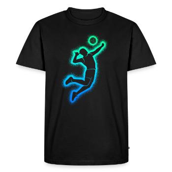 Joueurs de volley-ball Hommes Garçons Joueurs de volley-ball - T-shirt Premium bio Homme - noir - Devant - Nico (187cm)