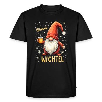 Christmas Gnome Christmas Party Outfit Funny - Men's Premium Organic T-Shirt - black - Front - Nico (187cm)