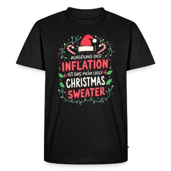Inflation Ugly Noël Weihnachts Pull - T-shirt Premium bio Homme - noir - Devant - Nico (187cm)