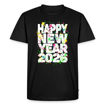 Fête du Nouvel An Bonne Année 2026 - T-shirt Premium bio Homme - noir - Devant - Nico (187cm)