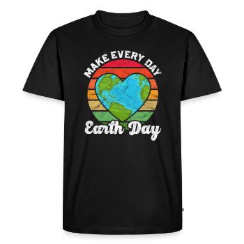 Le Jour de la Terre est toujours le jour Climat Nature Environnement Terre - T-shirt Premium bio Homme - noir - Devant - Nico (187cm)