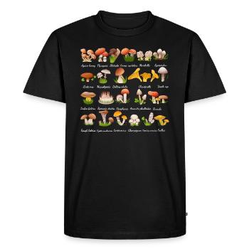 Mycologie Cueilleur de Champignons - T-shirt Premium bio Homme - noir - Devant - Nico (187cm)