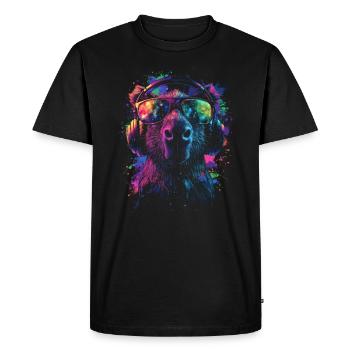 DJ Cool Outfit Pop Art Techno Festival Capybara - Men's Premium Organic T-Shirt - black - Front - Nico (187cm)